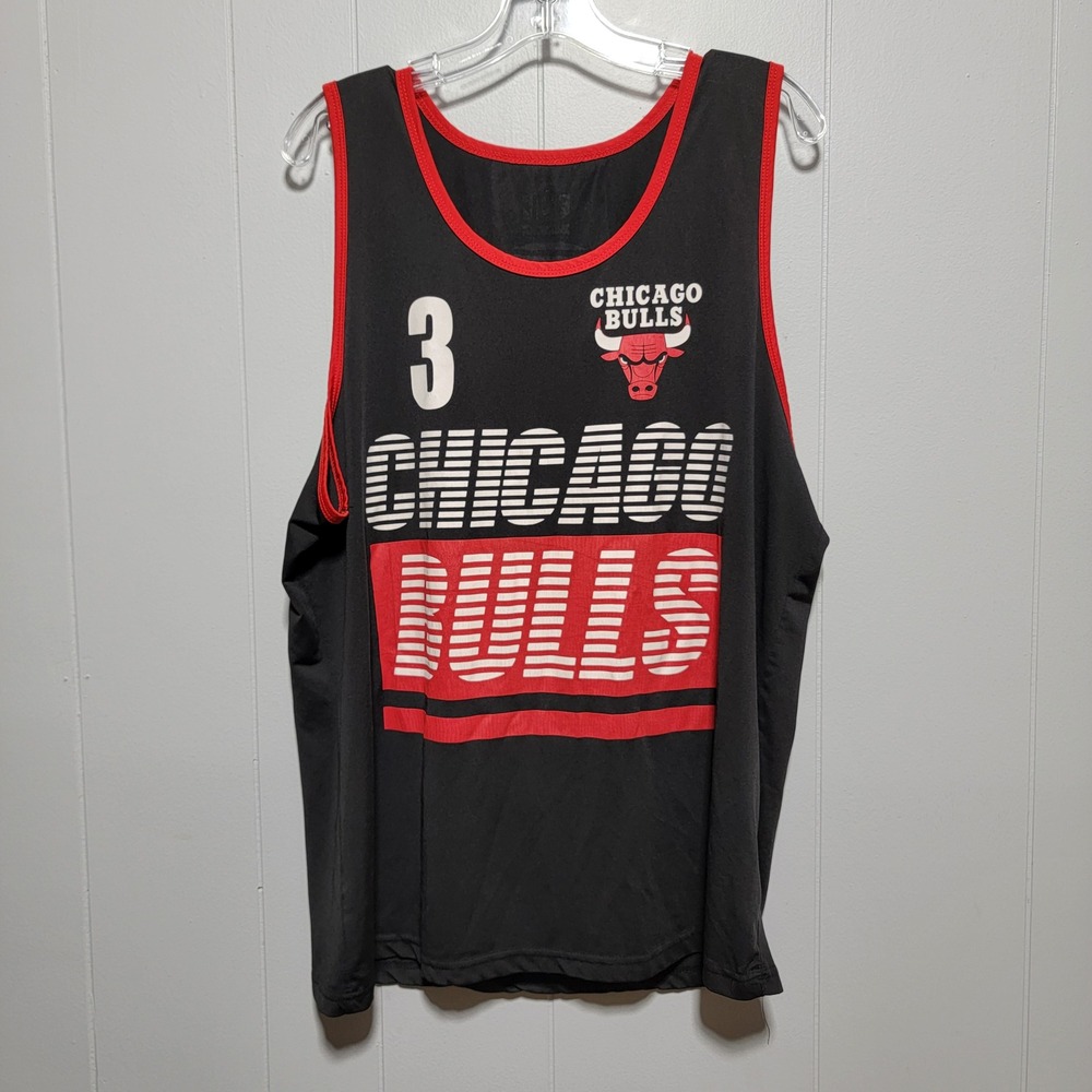 Dwyane Wade Chicago Bulls NBA Basketball Tank Top Black Red Mens